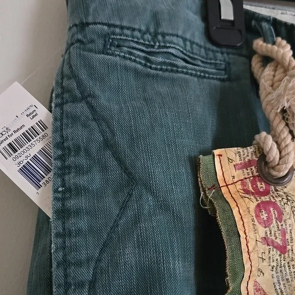 POLO Sportsman Military Green Distress 1967 Patchwork Cargo Jeans NWT - Picture 7 of 16